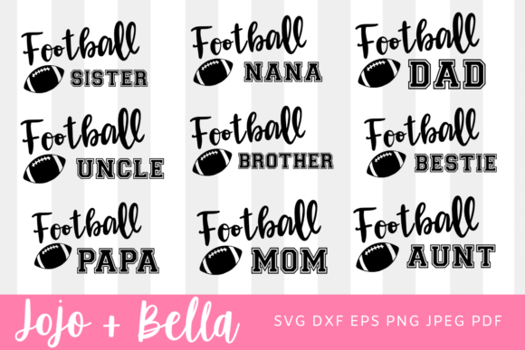 Football Family SVG Bundle, Football Mom Graphics